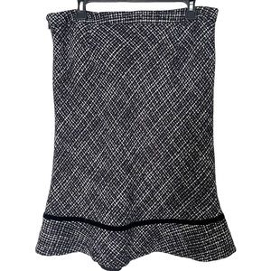 Y2K GAP Tweed Velvet Plaid Knee Length Skirt Size 12